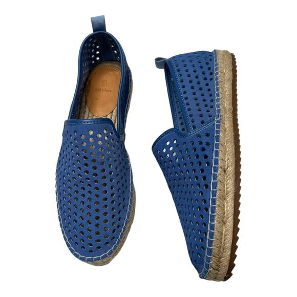 Bill Blass Sutton Perforated Blue Espadrille Flat Size 7 - Picture 1 of 11